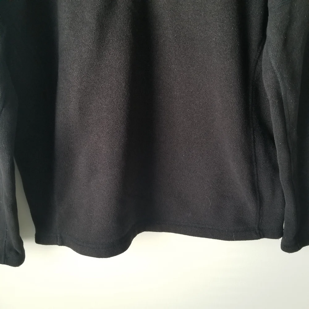 North Face Black 1/4 Zip Fleece Pullover Zip Chest Pocket Size L